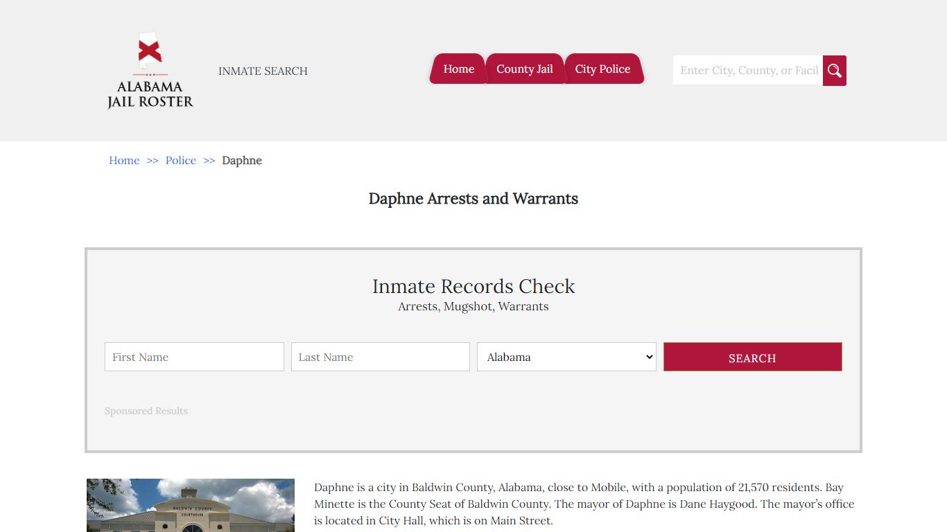 Daphne Arrests and Warrants | Alabama Jail Inmate Search