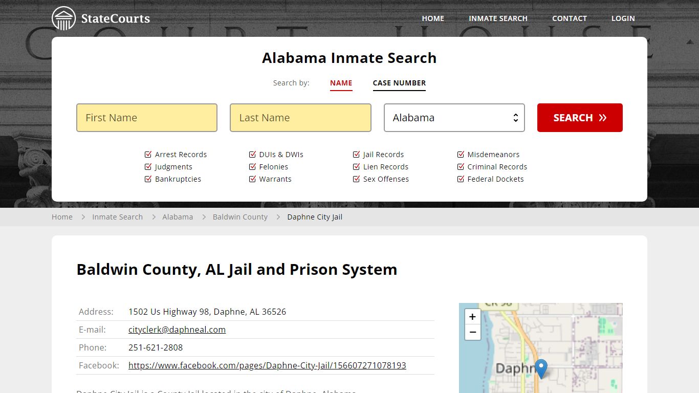 Daphne City Jail Inmate Records Search, Alabama - StateCourts
